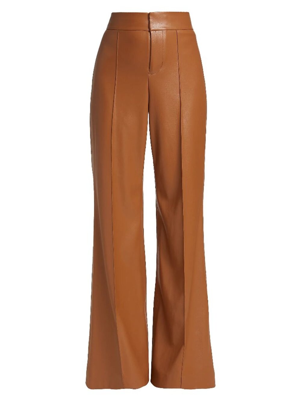 Alice + Olivia Dylan Wide-Leg Vegan Leather Pants - Camel, NWT